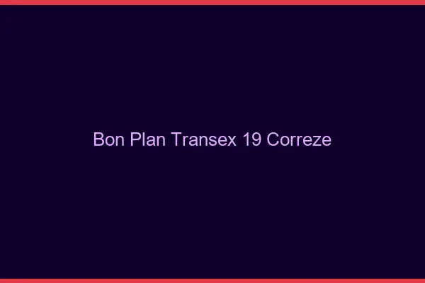 Bon Plan Transex 19 Correze