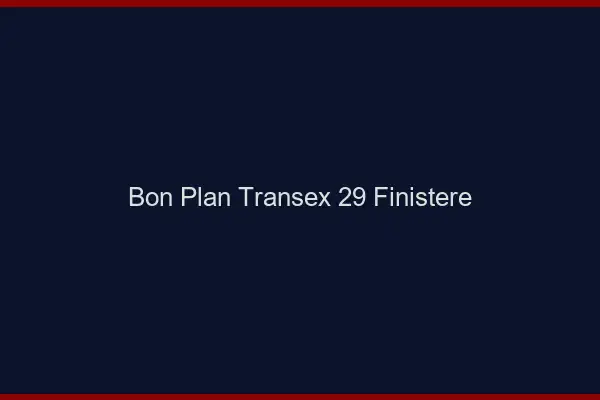 Bon Plan Transex 29 Finistere