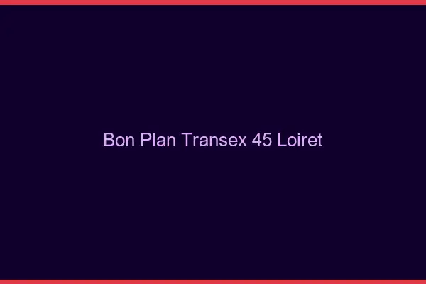 Bon Plan Transex 45 Loiret