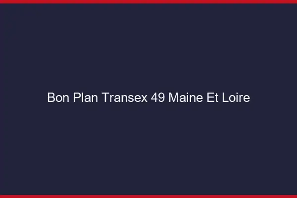 Bon Plan Transex 49 Maine Et Loire