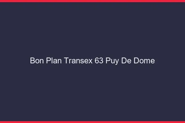 Bon Plan Transex 63 Puy De Dome