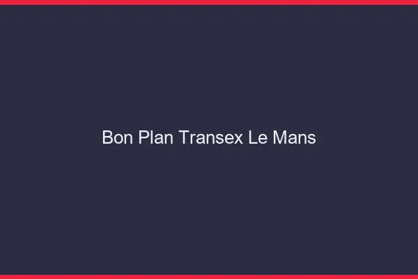 Bon Plan Transex Le Mans