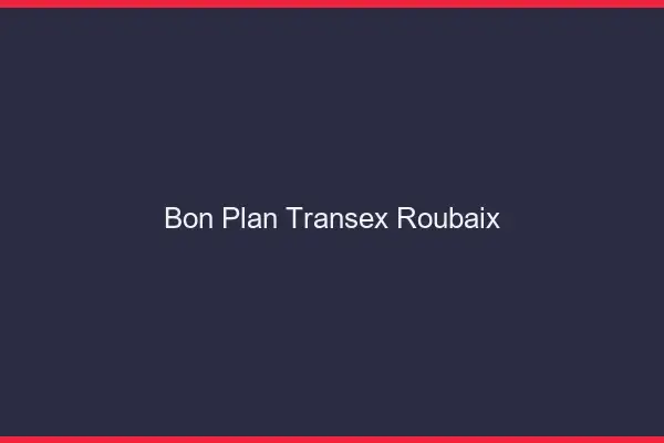 Bon Plan Transex Roubaix