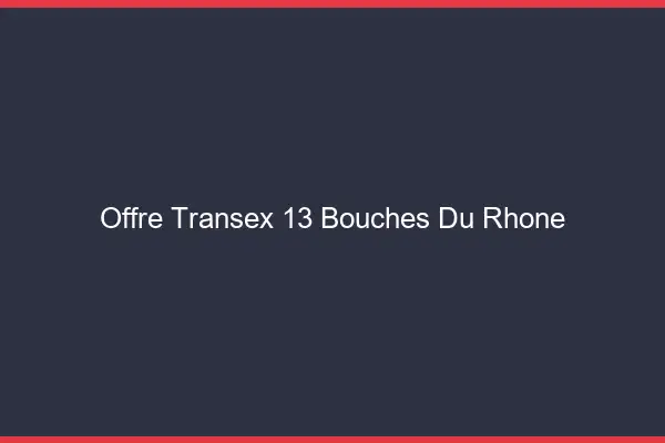 Offre Transex 13 Bouches Du Rhone