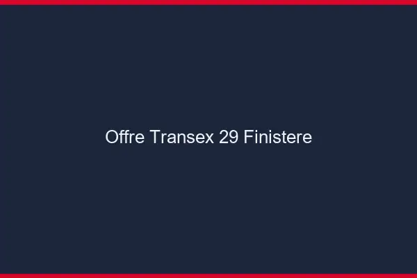 Offre Transex 29 Finistere