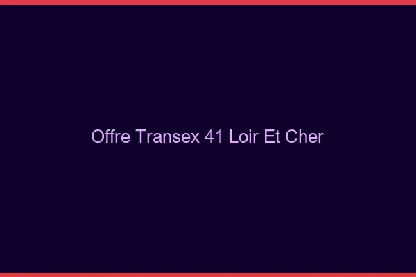 Offre Transex 41 Loir Et Cher