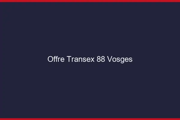 Offre Transex 88 Vosges