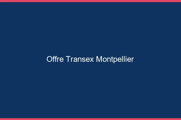 Offre Transex Montpellier