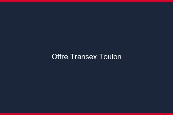 Offre Transex Toulon