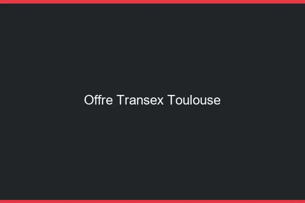 Offre Transex Toulouse