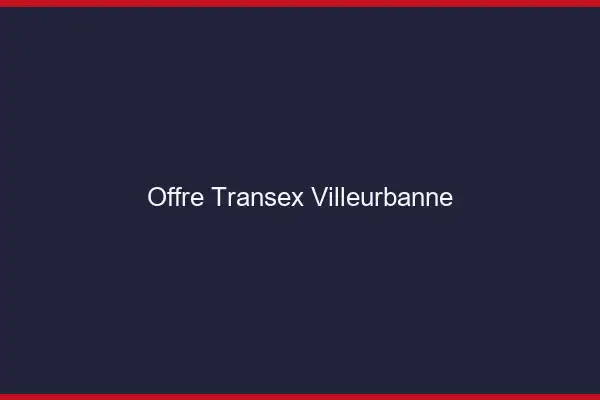 Offre Transex Villeurbanne
