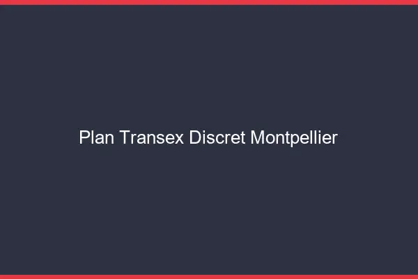 Plan Transex Discret Montpellier