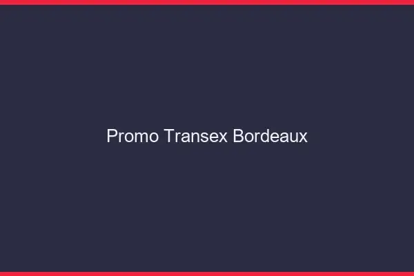 Promo Transex Bordeaux