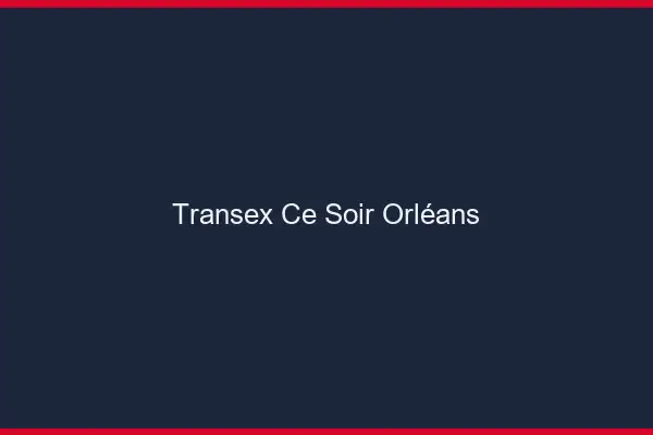 Transex Ce Soir Orléans