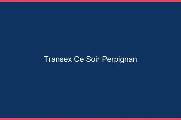 Transex Ce Soir Perpignan