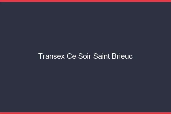 Transex Ce Soir Saint-Brieuc