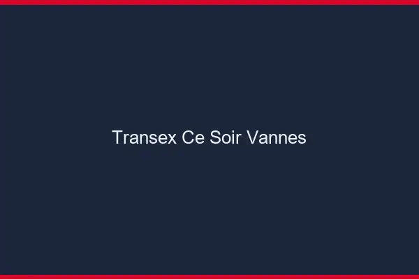 Transex Ce Soir Vannes