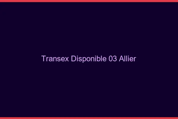 Transex Disponible 03 Allier
