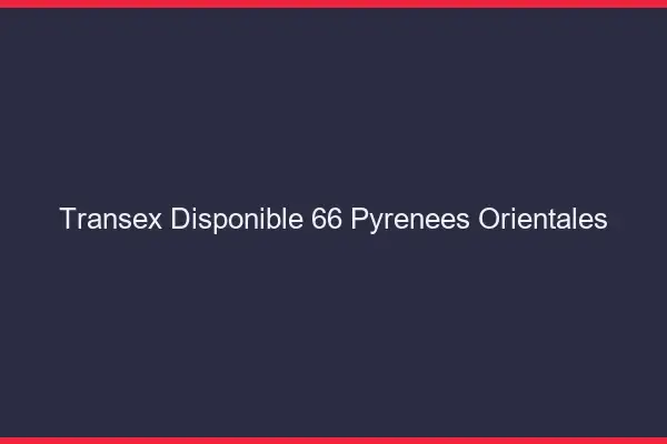 Transex Disponible 66 Pyrenees Orientales
