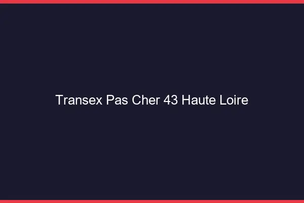 Transex Pas Cher 43 Haute Loire