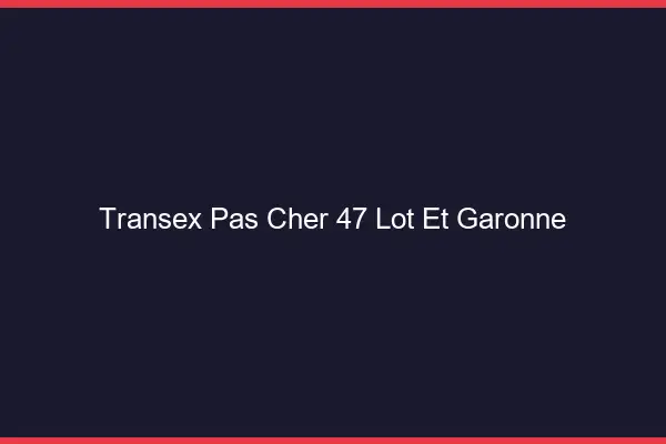 Transex Pas Cher 47 Lot Et Garonne