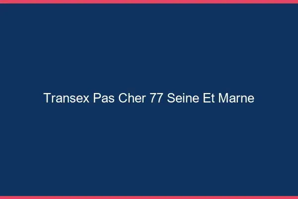 Transex Pas Cher 77 Seine Et Marne