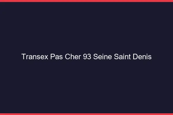 Transex Pas Cher 93 Seine Saint Denis