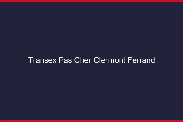Transex Pas Cher Clermont-Ferrand