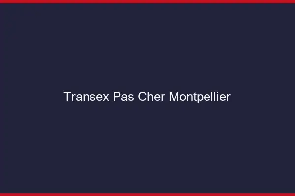 Transex Pas Cher Montpellier