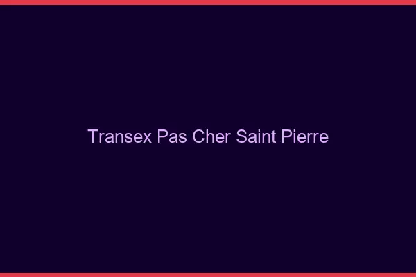 Transex Pas Cher Saint-Pierre