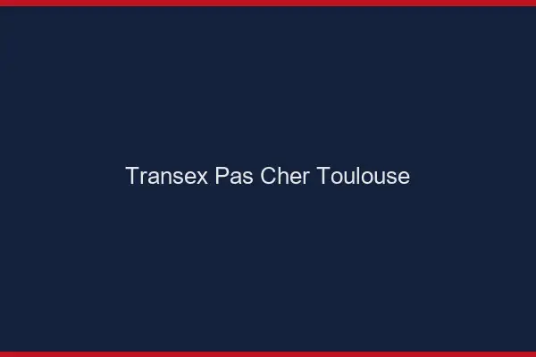 Transex Pas Cher Toulouse