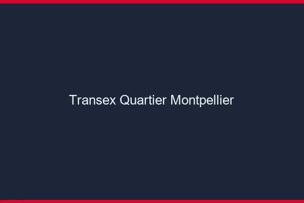 Transex Quartier Montpellier