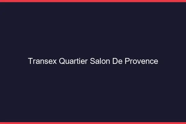 Transex Quartier Salon-de-Provence