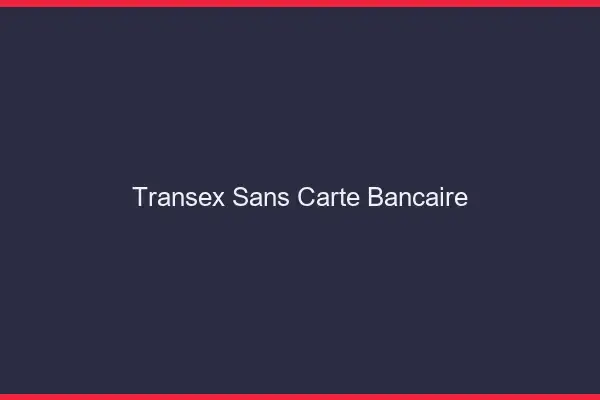 Transex sans carte bancaire