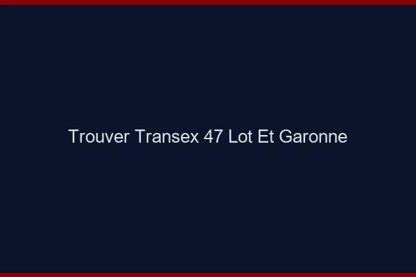 Trouver Transex 47 Lot Et Garonne